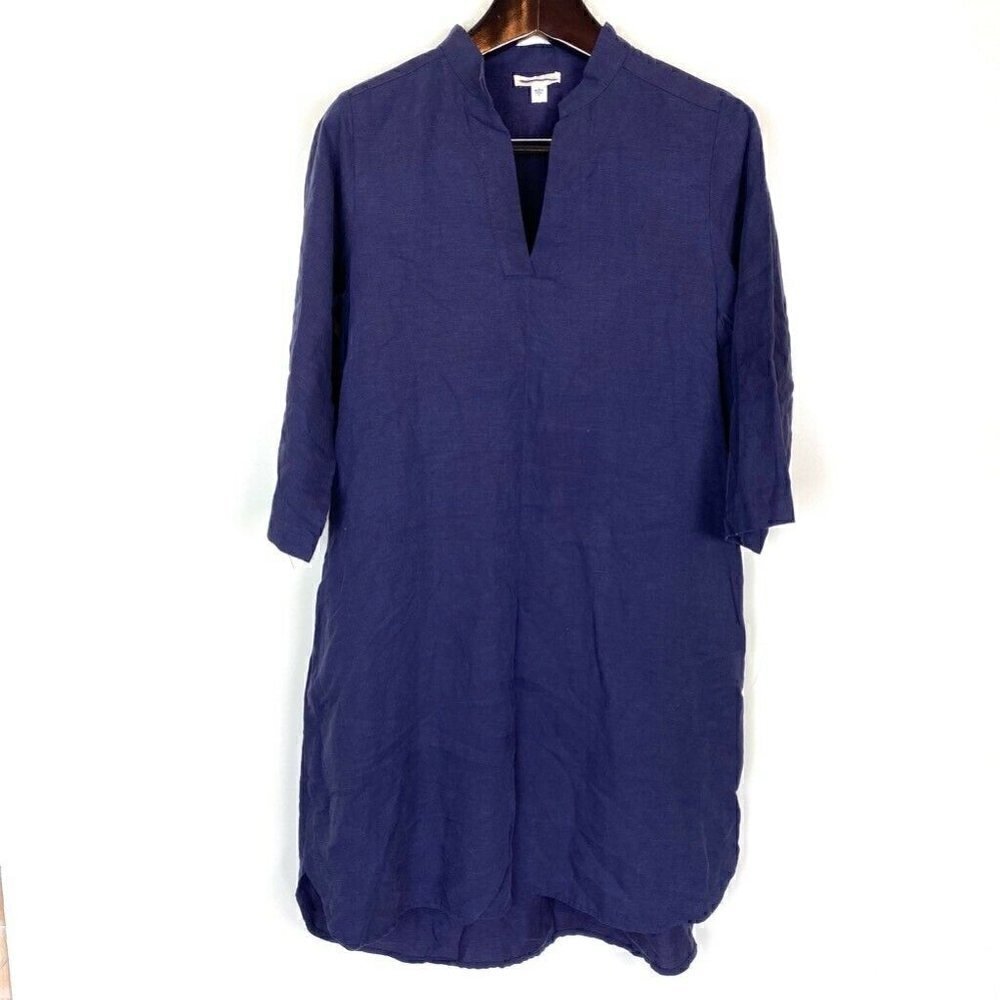 Eileen Fisher Dress Blue Oversize Knee Length S